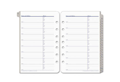 Note Page & Address/Phone Refills