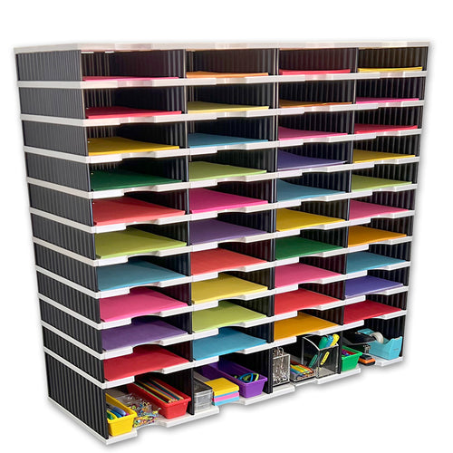 Ultimate Office TierDrop™ PLUS 40-Slot with Riser Storage Base, 38"w Literature, Forms, Mail and Classroom Sorter