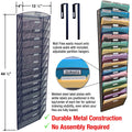 Ultimate Office Mesh Wall File Organizer, 15 Tier High-Capacity Cubicle File Folder Holder Over the Panel Partition Display Rack, Includes 18, 3rd-Cut PocketFiles™, Black