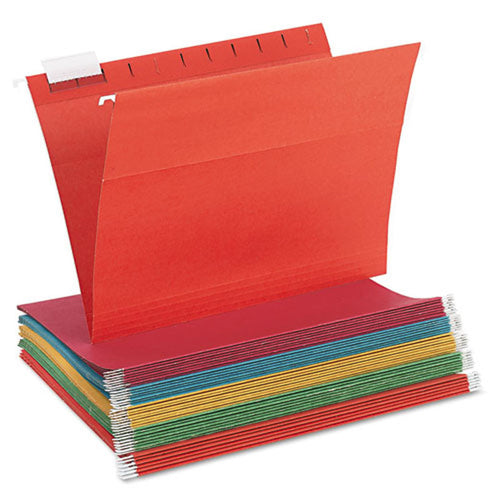 100% Recycled Colored Hanging Folders, 5th-Cut, Letter (box of 20), Assorted