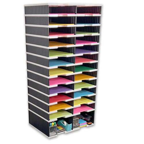 Ultimate Office TierDrop™ PLUS 24-Slot with Riser Storage Base, 19"w Literature, Forms, Mail and Classroom Sorter