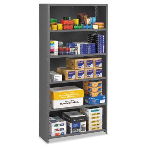 6-Shelf Commercial Steel Shelving, Medium Gray