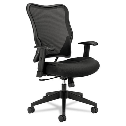 702 Mesh High-Back Work Chair, Black w/Black