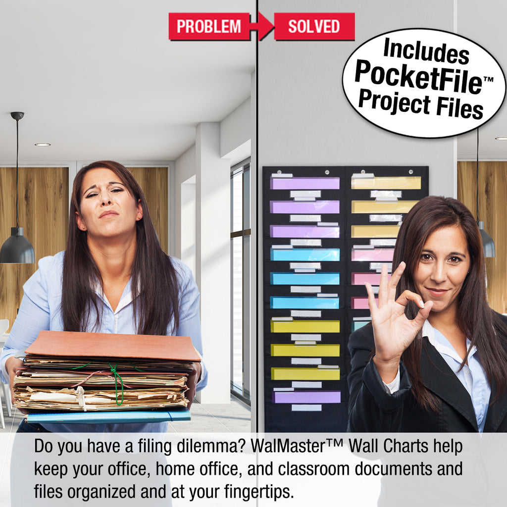 WalMaster Heavy Duty, 20-Pocket Wall Chart Filing System