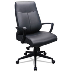 TEMPUR High-Back Chair w/Padded Armrests supports up to 250 lbs.  Black Leather and Black Base.