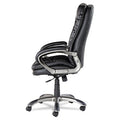Executive High-Back Chair w/Padded Armrests.  Supports up to 250 lbs.  Black Leather and Black Base.