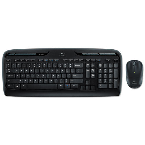 Wireless Low-Profile Keyboard & Mouse Combination, 2.4 GHZ Frequency, 30 ft. Range, Black