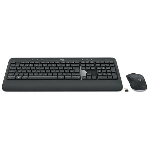 Wireless Keyboard & Mouse Combination w/Palm Rest, 2.4 GHZ Frequency, 30 ft. Range, Black