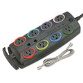 Color-Coded 8-Outlet Surge Protector for Adapters (3,090 Joules)