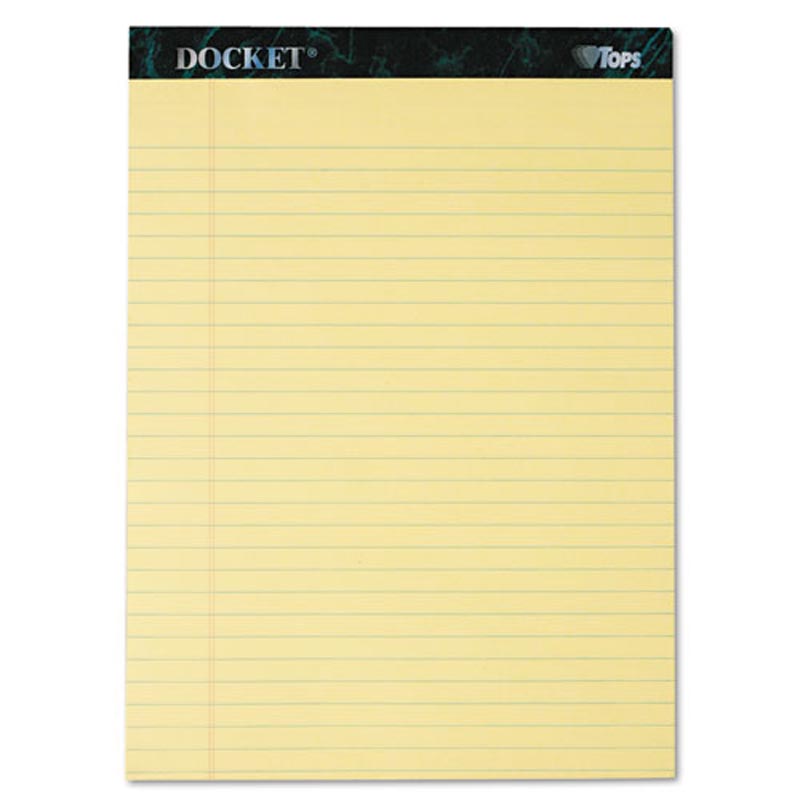 Docket Perforated Pads, Wide Rule, Letter Size, 16# Paper, (12-pack, 50 sheet pads)