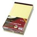 Gold Fiber Watermarked Writing Pads, Wide Rule, Legal , 16# Paper, Canary (12-pack, 50 sheet pads)