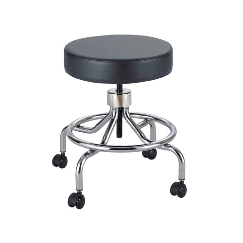 Lab Stool, Low Base with Screw Lift Black