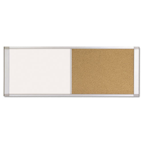 Magnetic Dry-Erase & Cork Bulletin Board Combination, Aluminum Frame