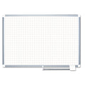Magnetic Dry-Erase Planning Board w/ 1" x 1" Grid, Aluminum Frame