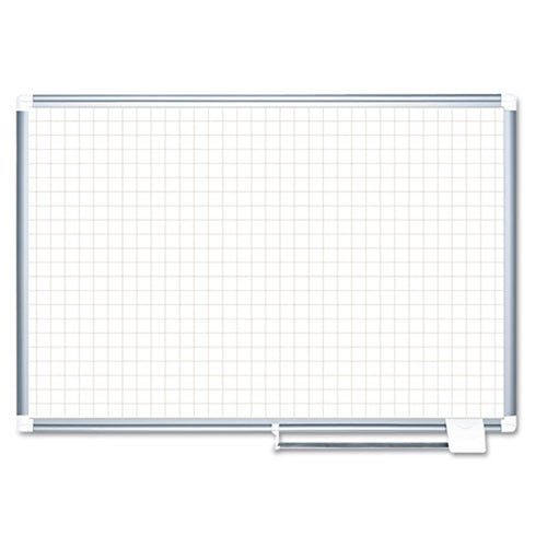 Magnetic Dry-Erase Planning Board w/ 1" x 1" Grid, Aluminum Frame