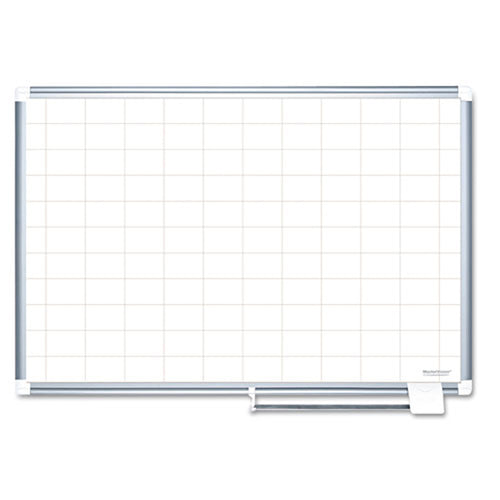 Magnetic Dry-Erase Planning Board w/ 2" x 3" Grid, Aluminum Frame