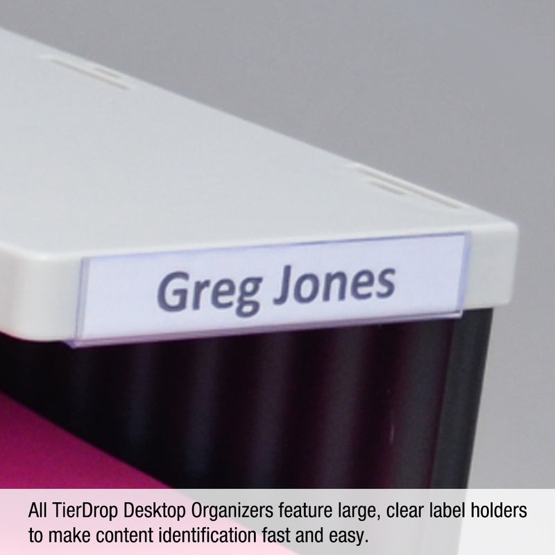 TierDrop™ Desktop Organizer (9 Compartments, 3 Supply Drawers, PLUS a Riser Storage Base, COMBINED with a TierDrop™ Hanging File/Vertical File Topper