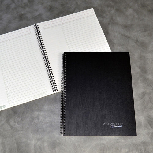 Wirebound Business Notebook (Action Planner), 8 7/8" x 11", Wide Rule, 80 sheets, Black