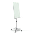 Adjustable-Height Magnetic Glass Easel, 24" x 36" (board), White w/ Silver