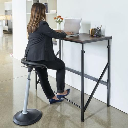 Adjustable-Height Standing Desk, Beech w/ White