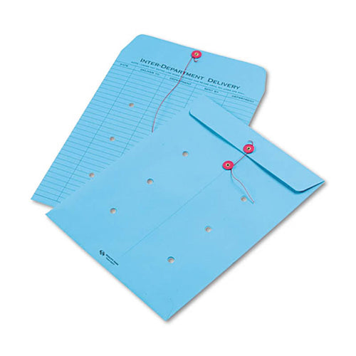 Colored String & Button Interoffice Envelopes, 10" x 13 (box of 100)