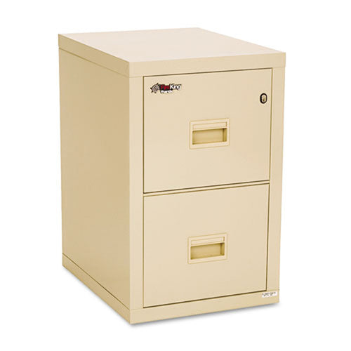 Compact Two-Drawer Insulated Vertical File Cabinet, 17 3/4"w x 22 1/8"d x 27 3/4"h, Parchment