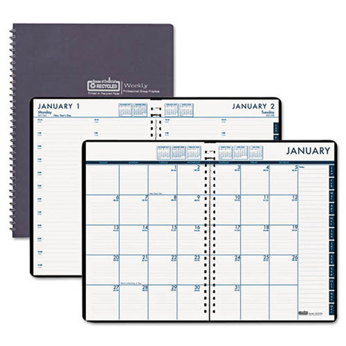 24/7 Daily Appointment Book/Monthly Planner, 7" X 10", Black, 2026