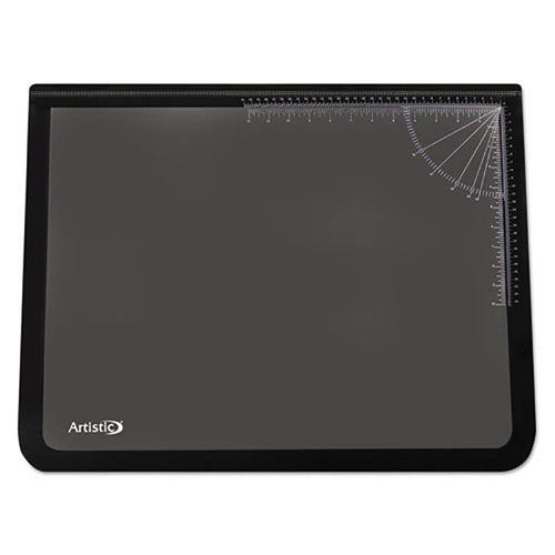 Desk Pad w/ Clear Overlay, Black