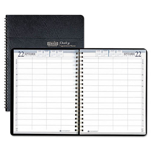 Eight-Person Group Practice Daily Appointment Book, 8" X 11", Black, 2024