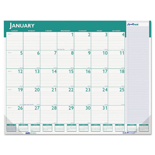 Express Track Monthly Desk Pad Calendar, 22" X 17", 2023-2024
