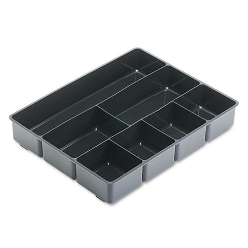 Extra-Deep Plastic Desk Drawer Director Tray, 11 7/8" x 15" x 2 1/2", Black