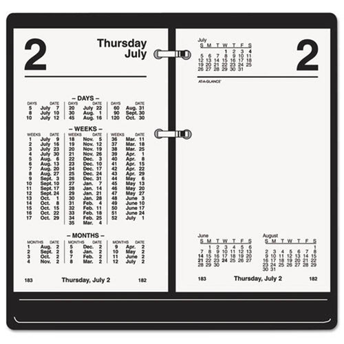 Financial Desk Calendar Refill, 3 1/2" X 6", White, 2026