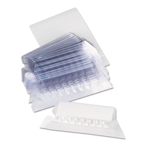 Hanging File Folder Plastic Index Tabs w/ White Inserts (pack of 25), Clear