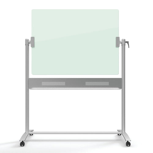 Magnetic Glass Easel, 48" x 36" (board), White w/ Silver