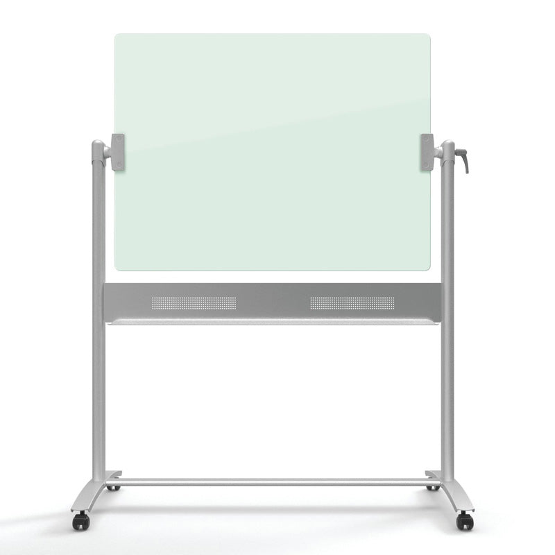 Magnetic Glass Easel, 48" x 36" (board), White w/ Silver