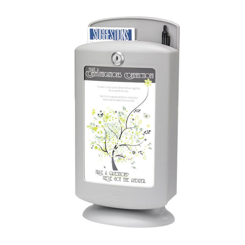 Plastic Customizable Locking Suggestion Box, Gray