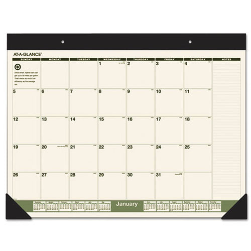 Recycled Monthly Desk Pad, 22" X 17", 2022