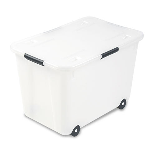 Stackable 15-Gallon Rolling Storage Box, 23 3/4"w x 15 3/4"d x 15 3/4"h, Letter/legal,