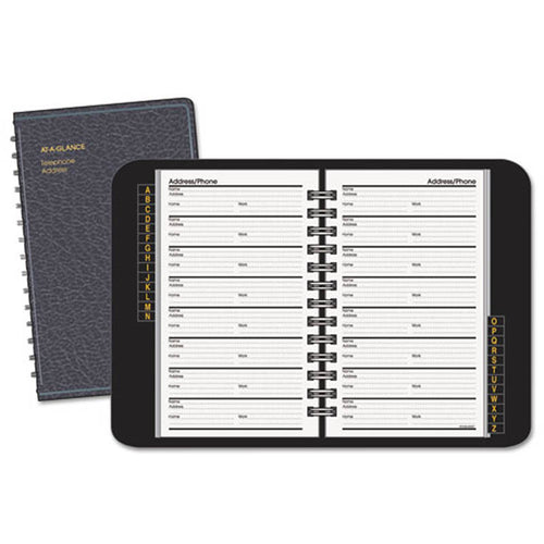 Telephone/address Book, 4 7/8" X 8", Black
