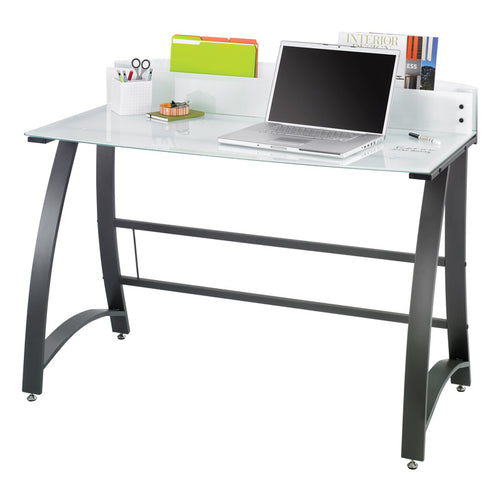 Tempered Glass Computer Desk, 47"W x 37"H x 23"D