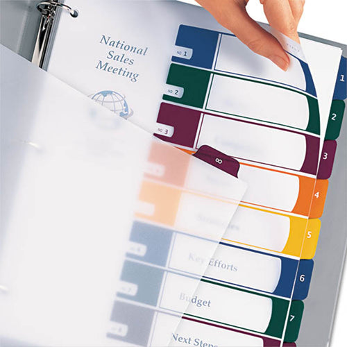 Translucent Ready Index Table of Contents Dividers w/ Multicolor Tabs, 8-Tab, Letter (set of 8)