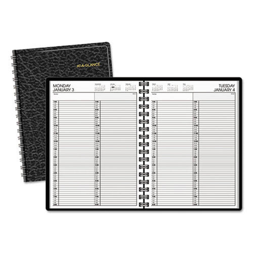 Two-Person Group Daily Appointment Book, 8" X 10 7/8", Black, 2026