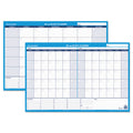 30/60-Day Undated Horizontal Erasable Wall Planner, White/Blue