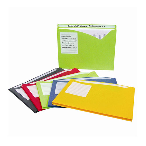 Write-On Poly Project Files, 1" Expansion, Letter (box of 25), Assorted
