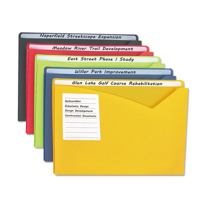 WriteOn Poly Expanding File Jackets, 1" Expansion Ultimate Office