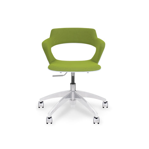 Zee Multi-Purpose Swivel Chair w/Polished Base and Upholstered Shell