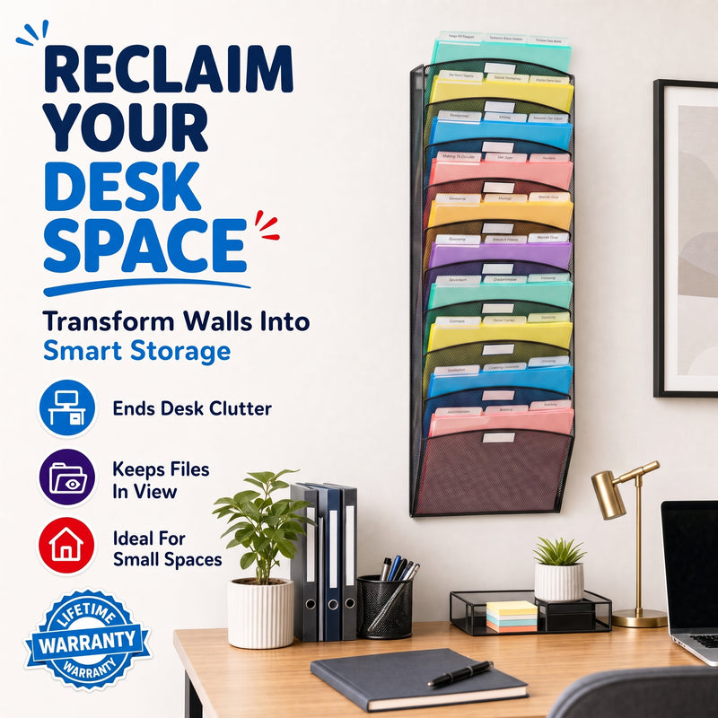 WalMaster™ Mesh Wall File Organizer (10-Tier)
