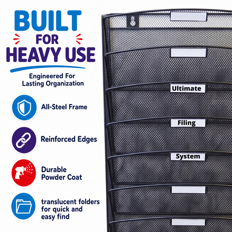 WalMaster™ Mesh Wall File Organizer (10-Tier)