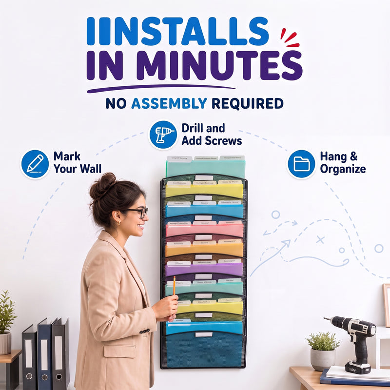 WalMaster™ Mesh Wall File Organizer (10-Tier)