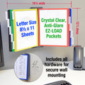 Ultimate Office AdjustaView FastFind 10-Pocket Wall Mounted Reference Display Organizer with EZ Load Pockets to Display 20 Sheets of your Most Important Letter Sized Documents